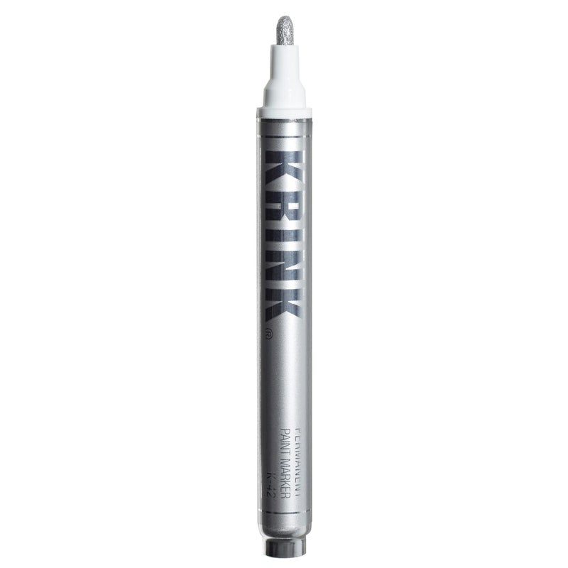 Krink K-42 Silver Paint Marker - Vibrant and Opaque Fine Art Paint Pen for Any Surface - Permanent Marker with Alcohol-Based Paint for Metal Glass Paper Painted Surfaces and More - Image 1